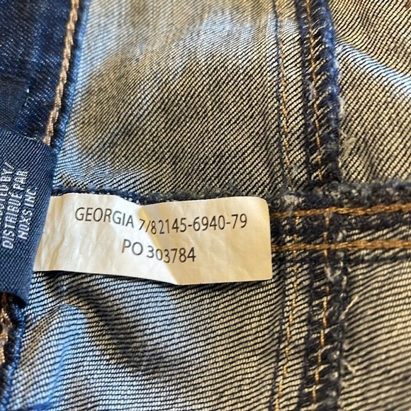 Lois W32 dark indigo Georgia skinny capris with split at calf, front zip/button - Picture 9 of 9